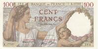 France 100 francs 100 Francs - Sully - 09-01-1941 - Serial K.17737 -