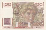 France 1953 100 Francs - Young Farmer - 01-10-1953 - Serial K.561 XF+