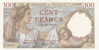 France 100 francs 100 Francs - Sully - 19-03-1942 - Serial D.29348 -