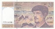 France  20 Francs - Debussy - 1993 - Serial B.039 XF+