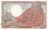 France 1943 20 Francs - fisherman - 15-04-1943 - Serial H.81 XF