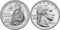 USA  1/4 Dollar - Washington Quarter - Zitkala Sa - D Denver - 2024 AU