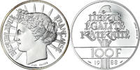 France  100 Francs Liberty- 1988 - Silver - From Box Set FDC