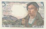 France 5 francs 5 Francs - Shepherd - 23-12-1943 - Serial C.103 - PROMO -