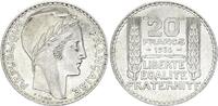France  20 Francs Marian with laureate head -1936 XF