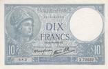 France 1939 10 Francs - Minerva - 21-09-1939 - Serial X.72552 XF