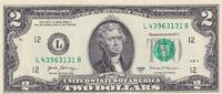 USA 2 dollars 2 Dollars - San Francisco - Jefferson - 2017A - Serial L12 San Francisco -