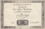 France 1792 10 Livres - Watermark Republique - French Revolution - 24-10-1792 - Serial 13562 VF