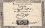 France 10 livres 10 Livres - Watermark Fleur de Lys - 24-10-1792 - Sign. Taisaud - Serial 2982 -