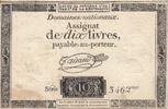 France 10 livres 10 Livres - Watermark Fleur de Lys - 24-10-1792 - Sign. Taisaud - Serial 3462 -