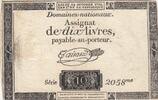 France 1792 10 Livres - Watermark Fleur de Lys - 24-10-1792 - Sign. Taisaud - Serial 2058 FF+