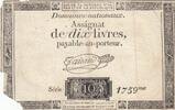 France 1792 10 Livres - Watermark Fleur de Lys - 24-10-1792 - Sign. Taisaud - Serial 1759 VG