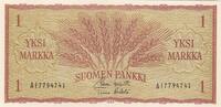 Finland 1 markka 1 Markka - Wheat Ears - Arms - 1963 - Serial AI -