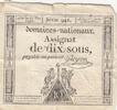 France 1793 10 Sous - Women with Liberty cap on pole - 23-05-1793 - Sign. Guyon - Série 942 VF