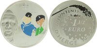 France 1,50 euros 1.5 Euros - Tintin and Chang - 2007 - Colorized - Silver - Struck BE - with box and certificate -