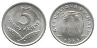 Mali 5 francs 5 Malian Francs - Hippopotamus - 1961 -