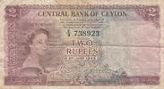 Ceylon 1952 2 Rupees - Elizabeth II - 03-06-1952 - Serial E.3 VF