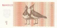 Lithuania 1 talonu 1 Talonu - Birds - 1992 - Serial MG -