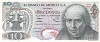 Mexico 10 pesos 10 Pesos - Miguel Hidalgo y castilla - 18-02-1977 - Serial EM -