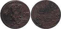 Sweden  1/6 Ore Carl XI - Armoiries - 1672 VF