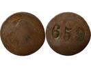 France 1 token Jeton France 1 token Bronze Napoléon III 1855 -