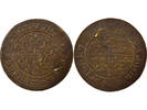 France 1 token XVe Siècle Dauphiné - Brass Counter Token - XVth Century, Pierced TB-