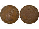 France 1 token IInd Republic - Copper Token, French Uprising of February 1848 VF+