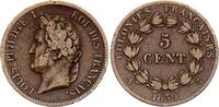 French Colonies  5 Cent - Louis-Philippe I - 1839 A Paris VF