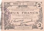 France 1916 2 Francs - Fourmies - Regional Coupon - 08-05-1916 - Serial 2 VF