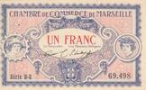 France 1917 1 Franc - Marseille - Chamber of Commerce - 05-06-1917 - Serial H-R XF+