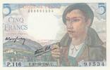 France 5 francs 5 Francs - Shepherd - 23-12-1943 - Serial P.116 -