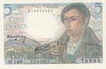 France 5 francs 5 Francs - Shepherd - 05-04-1945 - Serial W.140 -