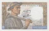 France 10 francs 10 Francs - Miner - 25-03-1943 - Serial S.52 -