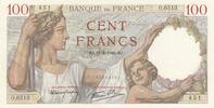 France 100 francs 100 Francs - Sully - 11-01-1940- Serial O.6513 -