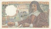 France 100 francs 100 Francs - Descartes - 20-07-1944 - Serial W.103 -