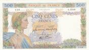 France 500 francs 500 Francs - The Peace - 31-07-1941 - Serial G.3349 -
