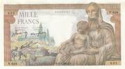 France 1000 francs 1000 Francs - Goddess Demeter - 20-06-1942 - Serial V.628 -