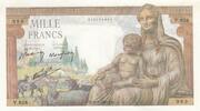France 1000 francs 1000 Francs - Goddess Demeter - 20-06-1942 - Serial V.628 -