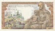 France 1000 francs 1000 Francs - Deesse Demeter - 11-02-1943 - Serial L.3756 -