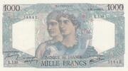 France 1000 francs 1000 Francs - Minerva and Hercules - 22-11-1945 - Serial X.130 -