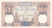 France 1000 francs 1000 Francs Ceres and Mercury - 26-01-1939 - Serial Y.5713 -