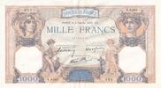 France 1000 francs 1000 Francs - Ceres and Mercury - 02-02-1939 - Serial V.6480 -