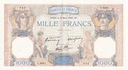 France 1000 francs 1000 Francs Ceres and Mercury - 21-03-1940 - Serial V.9061 -