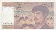 France 20 francs 20 Francs - Debussy - 1991 - Serial R.032 - Faute -
