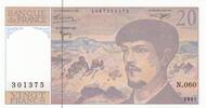 France 20 francs 20 Francs - Debussy - 1997 - Serial N.060 - Faute -