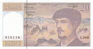France 20 francs 20 Francs - Debussy - 1997 - Serial L.063 -