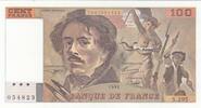 France 100 francs 100 Francs - Delacroix - 1995 - Serial S.295 - Faute inverted watermarrk cut in 2 -
