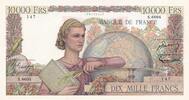 France 10000 francs 10000 Francs Woman with globe and book - 1954 Serial S.6604 -