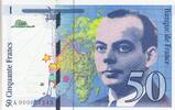 50 francs 1992 Frankreich 50 Francs - Saint-Exupéry - 1992 Serial - A.000047243 - Small number I / ST