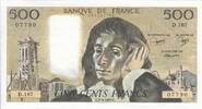 France 1983 500 francs - Pascal - 02-06-1983 - Serial D.187 UNC